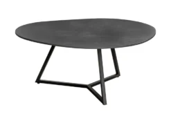 Design Couchtisch MARVELOUS 90cm anthrazit Marmor Keramik schwarzes Metall