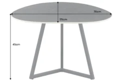 Design Couchtisch MARVELOUS 70cm anthrazit Marmor Keramik schwarzes Metall