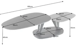 Design Couchtisch MOVEMENT schwarz grau rund drehbar Keramik Metallgestell