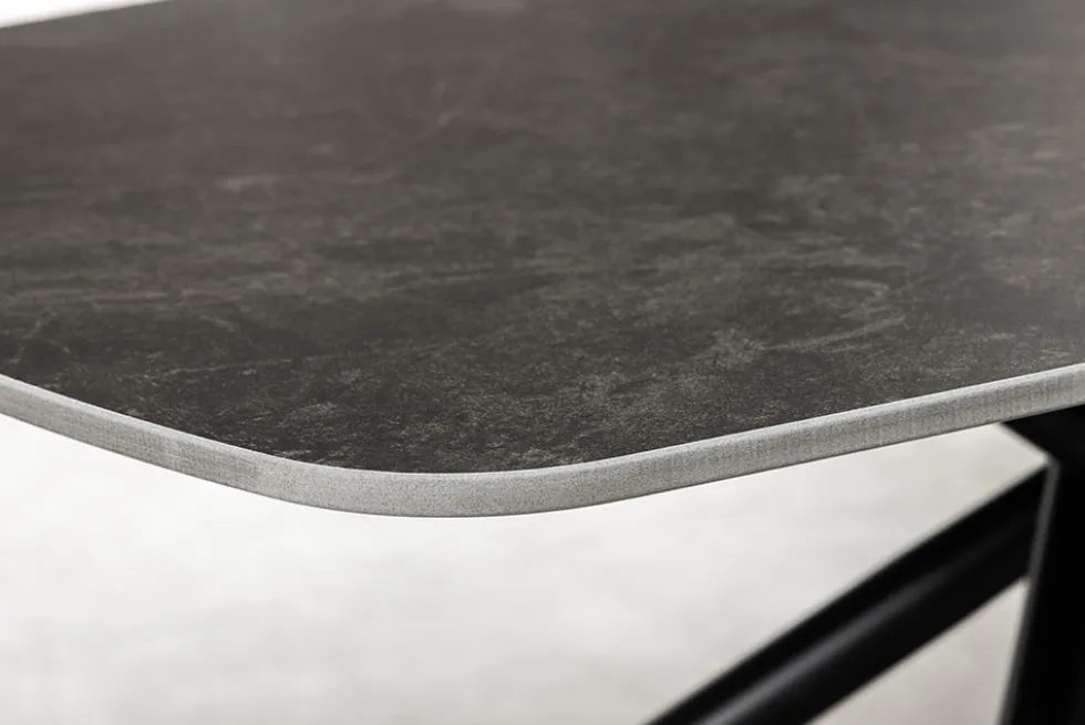 Design Couchtisch OSAKA 110cm anthrazit Keramik schwarz Metall mit Sterngestell