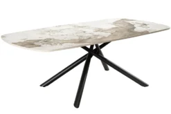 Design Couchtisch OSAKA 110cm weiß schwarz Pandora Keramik mit Sterngestell
