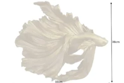 Design Deko Figur Kampffisch CROWNTAIL 35cm gold Betta Fisch Skulptur
