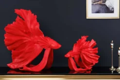 Design Deko Figur Kampffisch CROWNTAIL 65cm rot Betta Fisch Skulptur