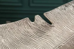 Design Deko Schale SILVER LEAF 65cm silber Blatt Design Metall Handarbeit