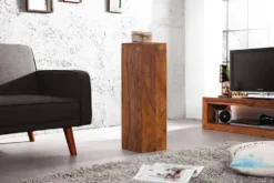 Design Deko Säule 3er Set MAKASSAR 80cm braun Sheesham stone finish Handarbeit
