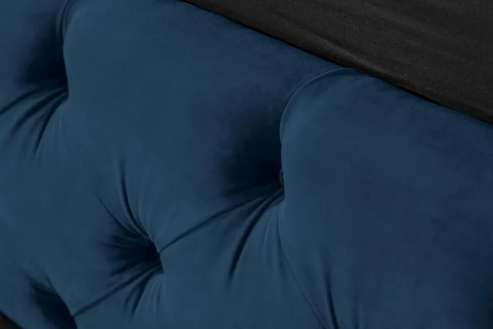Design Doppelbett PARIS 180x200cm dunkelblau Samt Chesterfield