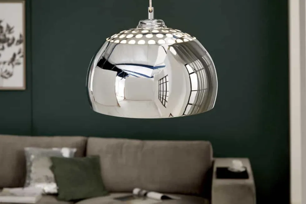 Designer Hängelampe CHROME BALL 32cm chrom Pendelleuchte Modern Design