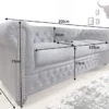 Design 3er Sofa CHESTERFIELD 200cm antik grau Federkern 3-Sitzer Loungesofa