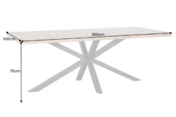Design Esstisch GALAXIE 200cm natur Eiche Massivholz Sterngestell Baumkante
