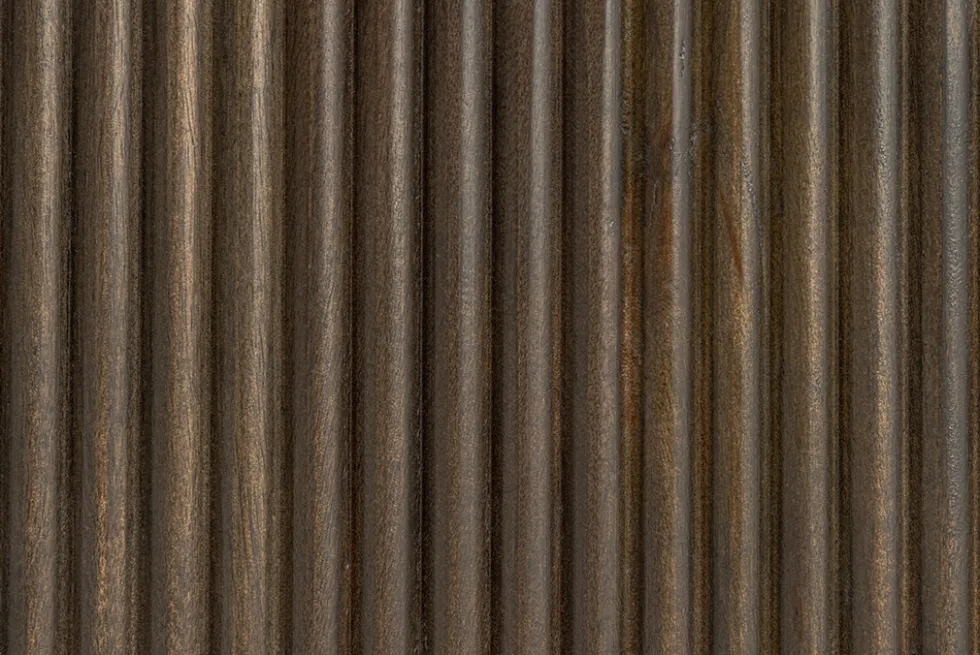 Design Esstisch GRAND 200cm dunkelbraun Mangoholz Bootsform mit Sockel