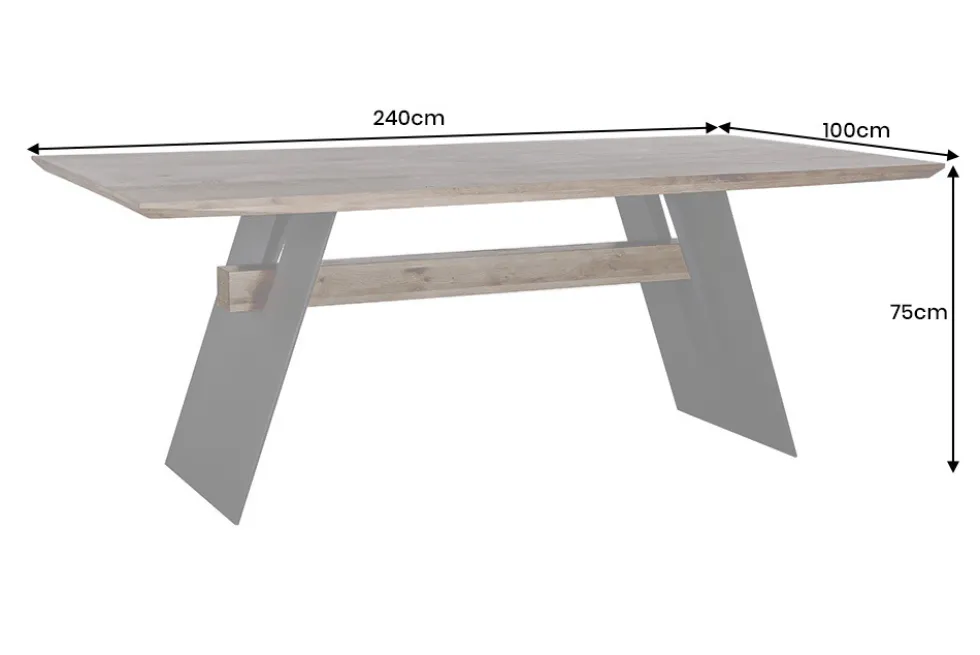 Design Esstisch GRAND OAK 240cm smoke Eiche Massivholz