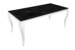 Design Esstisch MODERN BAROCK 180cm schwarz anthrazit chrom Keramik Marmor