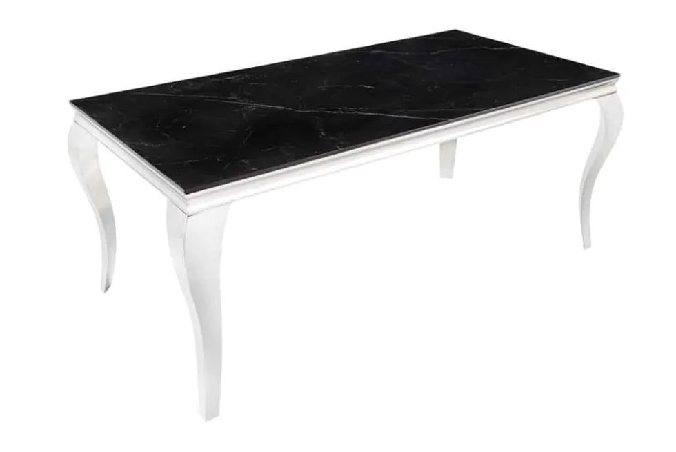 Design Esstisch MODERN BAROCK 180cm schwarz anthrazit chrom Keramik Marmor