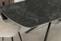 Design Esstisch OSAKA 160cm anthrazit Keramik schwarz Sterngestell Metall