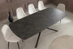 Design Esstisch OSAKA 160cm anthrazit Keramik schwarz Sterngestell Metall