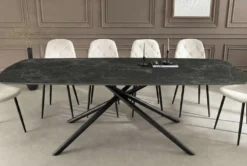 Design Esstisch OSAKA 200cm anthrazit Keramik schwarz Sterngestell Metall