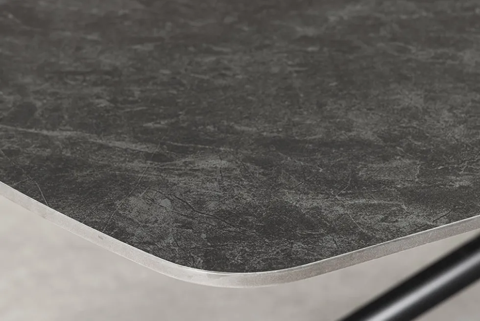 Design Esstisch OSAKA 200cm anthrazit Keramik schwarz Sterngestell Metall