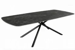 Design Esstisch OSAKA 200cm anthrazit Keramik schwarz Sterngestell Metall