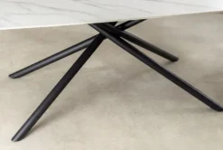 Design Esstisch OSAKA 160cm weiß Keramik schwarz Sterngestell Metall