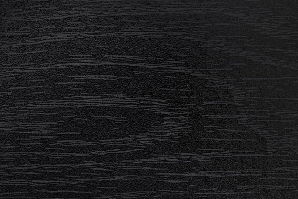 Design Esstisch PARIS 120cm schwarz Eichenholz mit goldenen Fußkappen