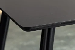 Design Esstisch PARIS 120cm schwarz Eichenholz mit goldenen Fußkappen