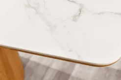Design Esstisch UNIQUE 200cm weiß Eiche Keramik Marmor Säulenfuß