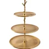 Design Etagere ABSTRACT 50cm gold Metall mit drei Etagen