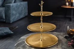 Design Etagere ABSTRACT 50cm gold Metall mit drei Etagen