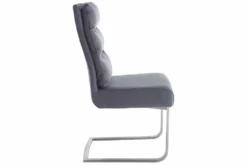 Design Freischwinger Stuhl COMFORT vintage grau mit Edelstahl-Gestell