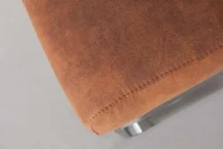Design Freischwinger Stuhl COMFORT hellbraun mit Edelstahl-Gestell