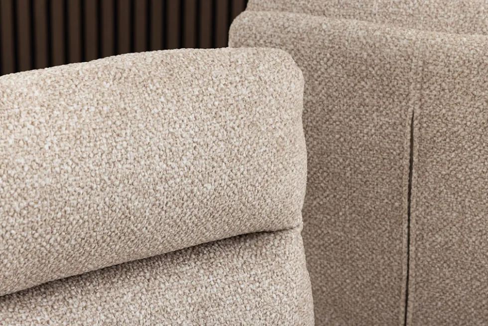 Design Freischwinger Stuhl COMFORT beige Strukturstoff mit Metallgestell
