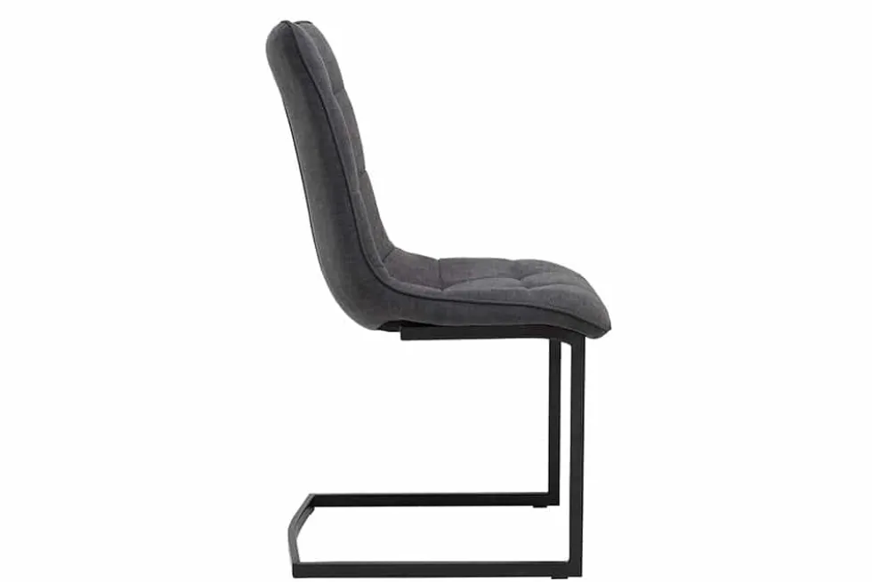 Design Freischwinger Stuhl MIAMI dunkelgrau Metallgestell matt schwarz