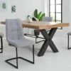Design Freischwinger Stuhl MIAMI hellgrau Metallgestell matt schwarz