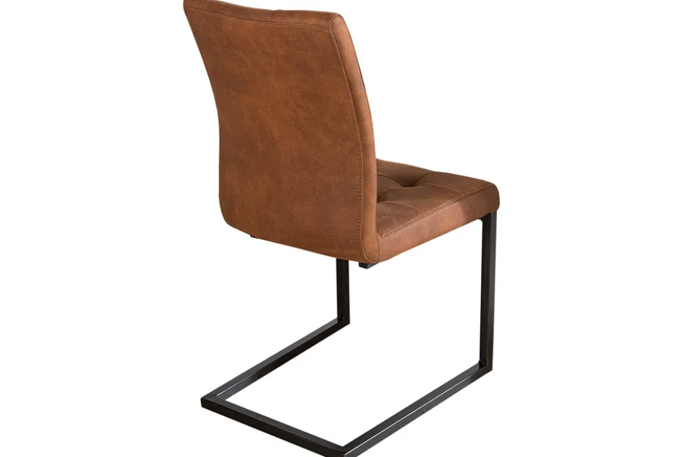 Design Freischwinger Stuhl OXFORD vintage braun Gestell Eisen
