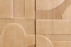 Design Highboard ART DECO 120cm weiß gekälkt Mangoholz massiv 3D Front