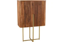Design Highboard GATSBY 125cm braun mattgold Mangoholz Retro