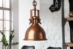 Design Hängelampe INDUSTRIAL 45cm kupfer geflammt Industrial Stil