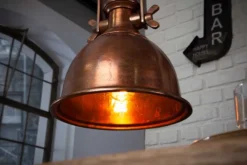 Design Hängelampe INDUSTRIAL 45cm kupfer geflammt Industrial Stil