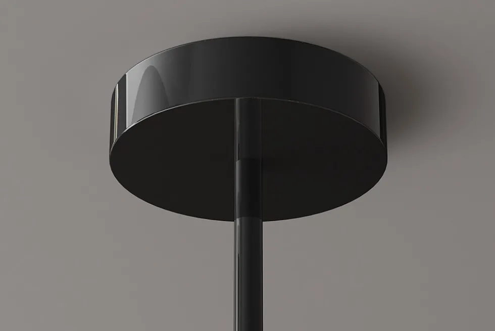 Design Hängelampe LIQUID DIAMOND 100cm smoke schwarz Glas fünf Schirme Kugelleuchte
