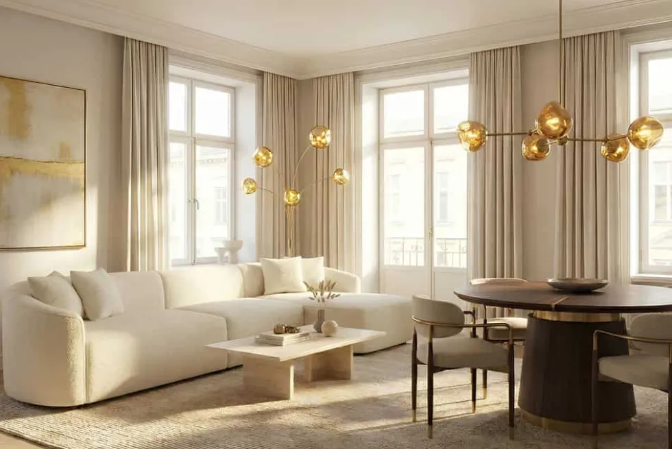 Design Hängelampe LIQUID DIAMOND 100cm gold Glas Stahl fünf Schirme Kugelleuchte