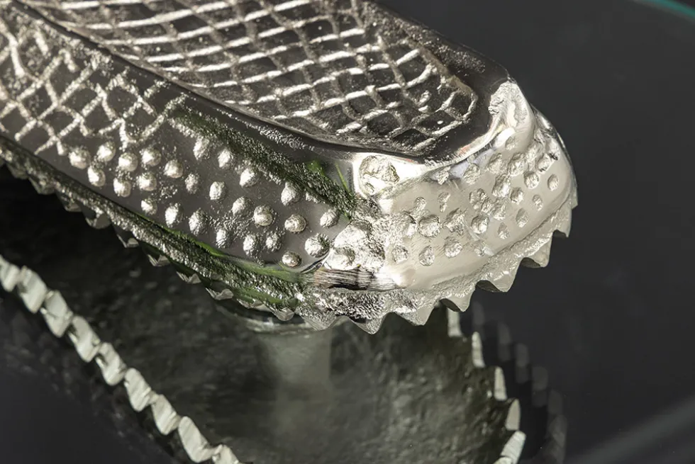 Design Hängetisch WILDLIFE CROCODILE 60cm silber Metall Krokodil Beistelltisch