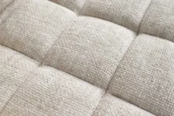Design Hocker COZY VELVET 80cm beige Chenille Federkern Holzfüße