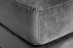 Design Hocker COZY VELVET 80cm grau Samt goldene Füße