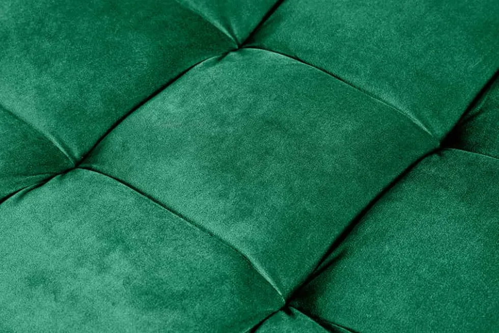 Design Hocker COZY VELVET 80cm smaragdgrün Samt goldene Füße