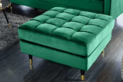 Design Hocker COZY VELVET 80cm smaragdgrün Samt goldene Füße