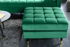 Design Hocker COZY VELVET 80cm smaragdgrün Samt goldene Füße