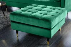 Design Hocker COZY VELVET 80cm smaragdgrün Samt goldene Füße