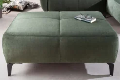 Design Hocker MARRAKESCH 110cm flaschengrün Samt mit Ziersteppung