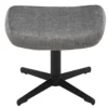 Design Hocker VOGUE 45cm grau Samt drehbar schwarze Metallbeine Fußhocker