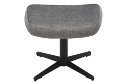 Design Hocker VOGUE 45cm grau Samt drehbar schwarze Metallbeine Fußhocker
